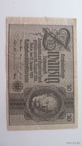 Германия 20 марок 1929 г. Ro174 d (название боны -Военный трофей Красной Армии )