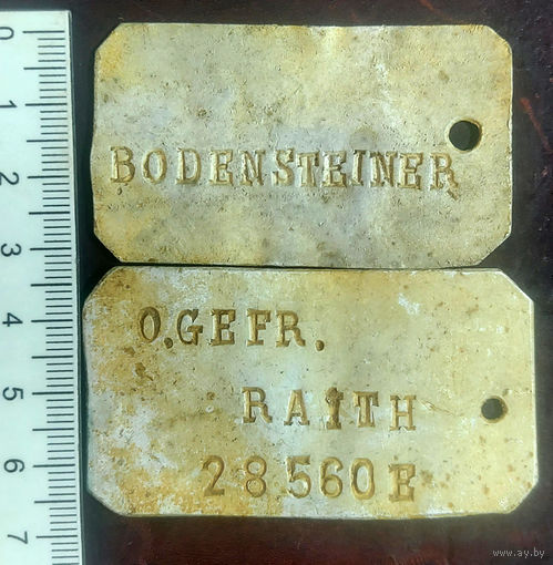 Немецкие бирки BODENSTEINER и O.GEFR RAITH  2ШТ