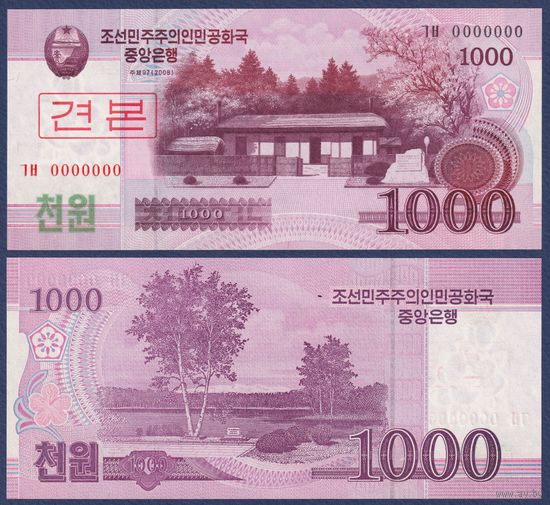 Северная Корея (КНДР), 1000 вон 2008 (2009) г., P-64S (образец), UNC