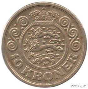 Королевство Дания. 10 крон 2001 г. Нечастая