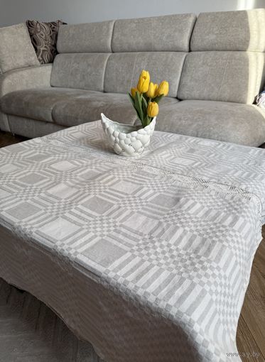 Старинная домотканая скатерть Лен