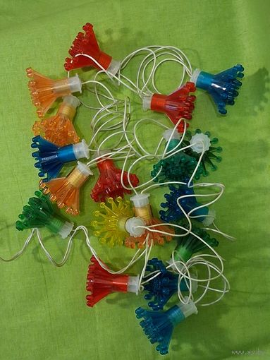 Гирлянда елочная (СССР) с запасными лампочками