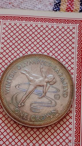 Остров Мэн 1 крона 1984 олимпийские игры фигурное катание