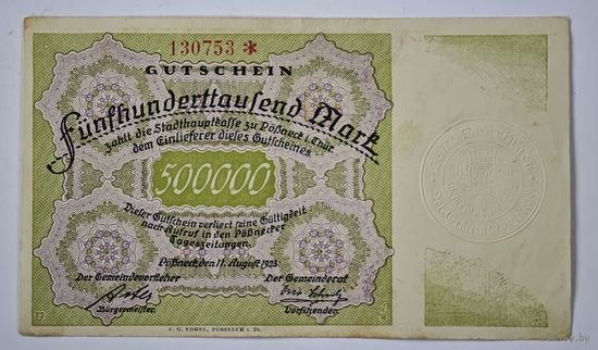 1923 год 500 000 марок Германия