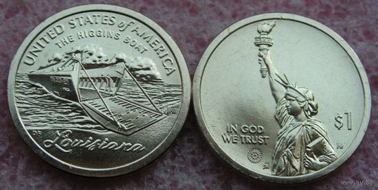 США.1 доллар 2023г. Серия Инновации. "Десантная лодка Хиггинса. Луизиана".