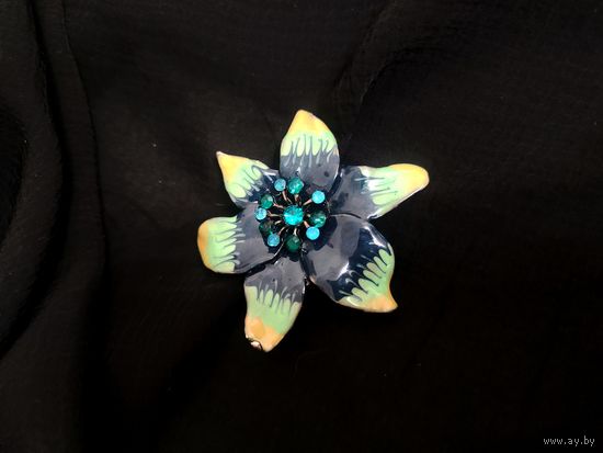 Брошь, цветок, эмаль