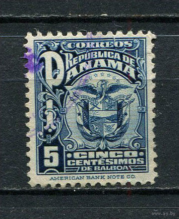 Панама - 1924 - Герб 5С - (есть тонкое место) - [Mi.121] - 1 марка. Гашеная.  (Лот 60FA)-T25P8