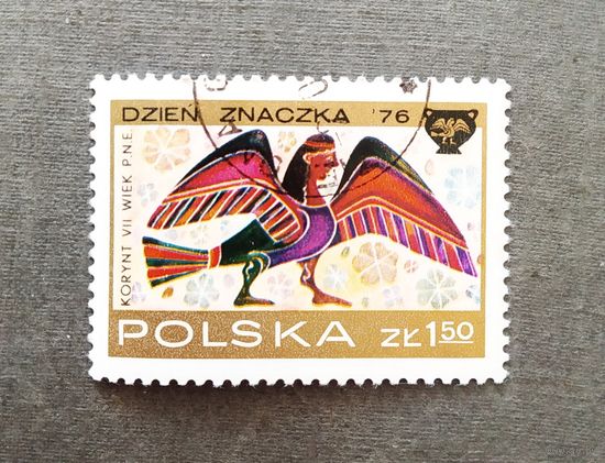 Марка Польша 1976 год Роспись коринфских ваз День марки
