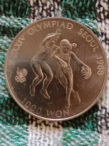 Южная Корея 1000 вон 1986 олимпиада 88 баскетбол