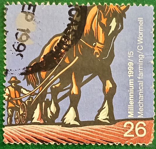 Великобритания 1999. Конная ротационная сеялка. Рассказ фермера