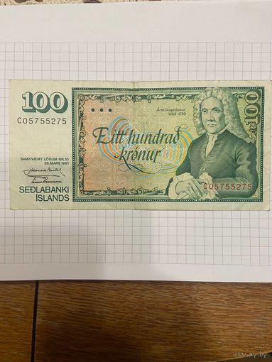 100 крон 1961 года - Исландия-1101