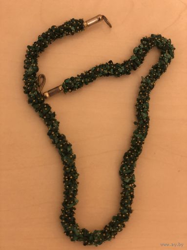 Ожерелье бусы из малахита времен ссср