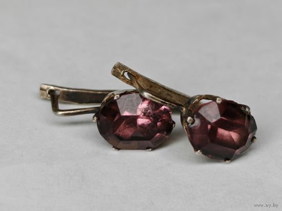 Серебряные серьги 875 проба СССР. С рубля.