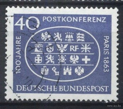 ГЕРМАНИЯ, ФРГ - 1963 [Mi. 398]  Гашеная (DE03)