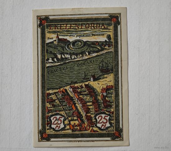1921 год 25 пфеннигов  Германия
