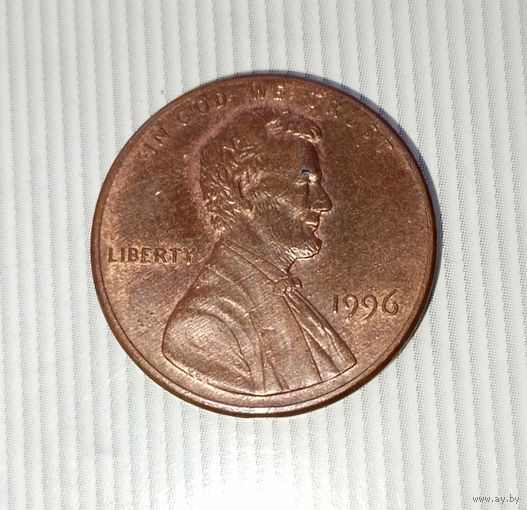 1 цент 1996 года США. Красивая монета! Родная патина!