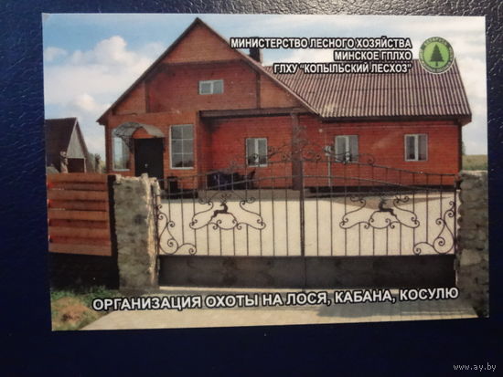 Календарик 2011 г.  Копыльский лесхоз.  Организация охоты на лося, кабана, косулю.