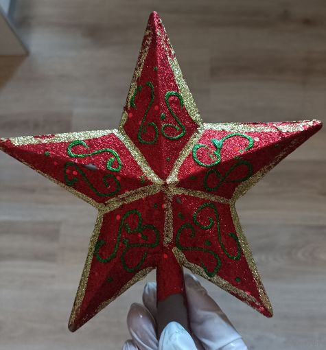 Ёлочные игрушки. Макушка на ёлку очень старинная. Не стекло.  Картонаж Звезда