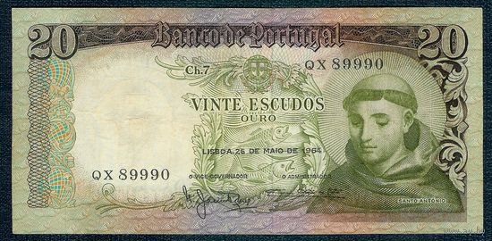 Португалия 20 эскудо 1964 год.