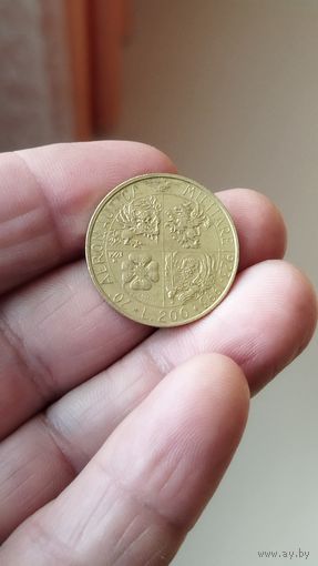 200 лир 1993 г. Италия. 70 лет Авиации.