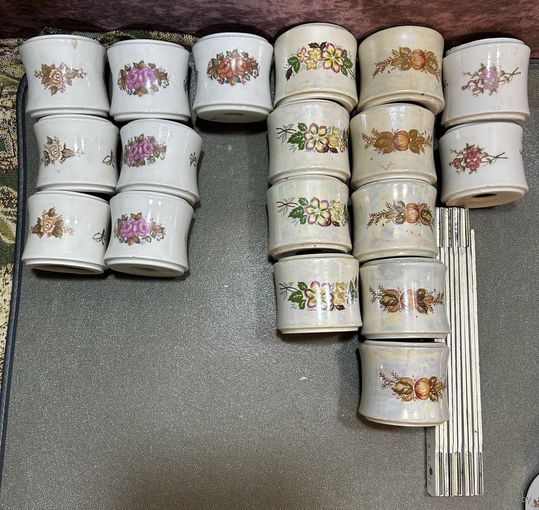 Элементы детали фарфоровые вставки Для люстр бра светильников Цена за 1 шт 6 руб .Цена за 3 шт 14 руб. Цена за все 18 шт 70 руб