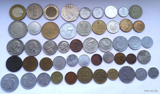 Монеты разных стран Мира 50 штук