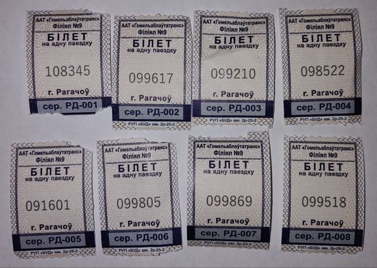 Проездной билет г. Рогачев - 2026г. серия РД-