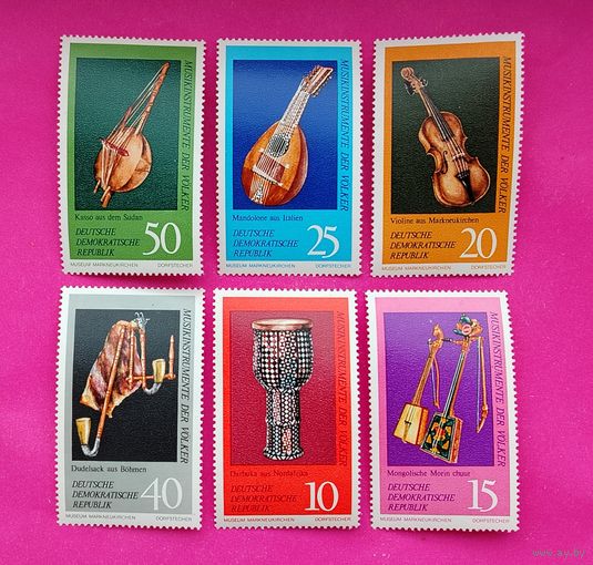 ГДР. Музыкальные инструменты. ( 6 марок ) 1971 года. 11-11.