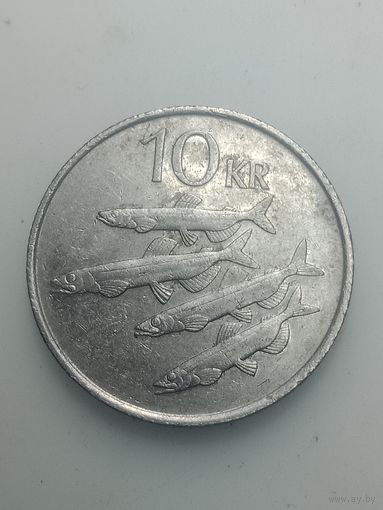 Исландия 10 крон  1987 года .