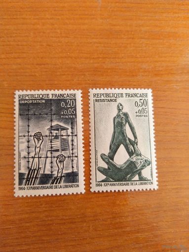 1964 Франция 20летие освобождения война чистая полная серия клей MNH** 4-4