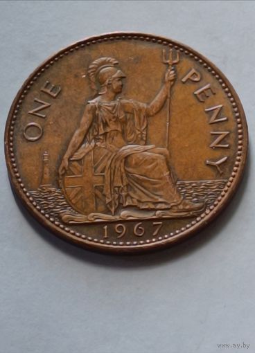 Великобритания. 1 пенни 1967 года.