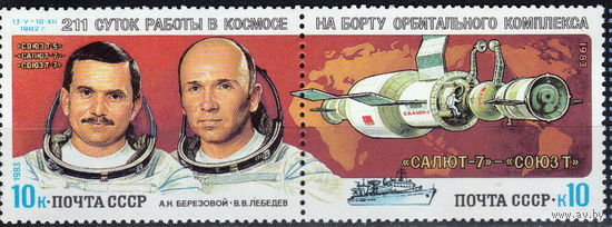 СССР 1983 Полет на орбитальном комплексе ''Союз Т-7'' - ''Салют-7'' - ''Союз Т-5'' полная серия (1983)