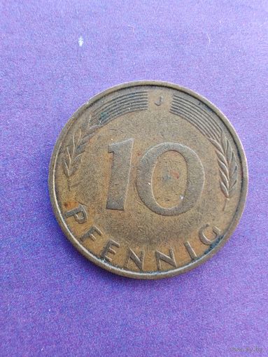 Германия ФРГ 10 пфеннигов 1972 J
