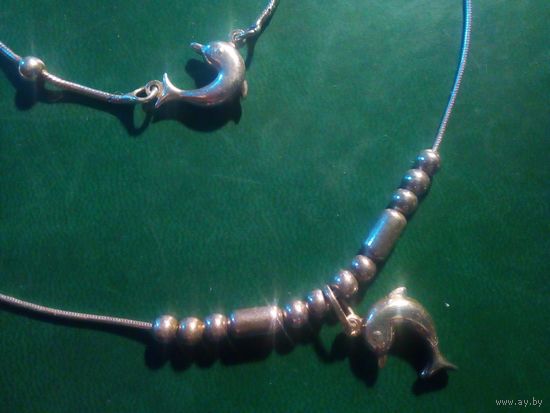 Колье и браслет с дельфинами комплект