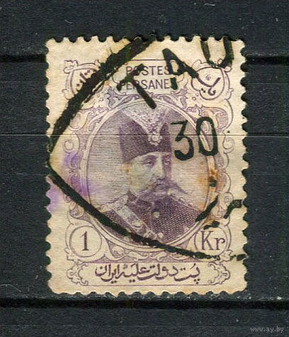 Персия (Иран) - 1903/1904 - Мозафереддин-шах Каджар 1Kr - (есть тонкое место) - [Mi.191] - 1 марка. Гашеная.  (LOT U44)