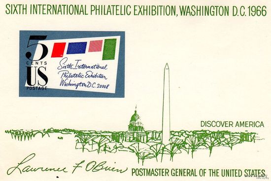 США.Международная филателистическая выставка.1966 MNH