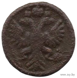 РОССИЙСКАЯ ИМПЕРИЯ. 1 ПОЛУШКА 1734. ПЕРЕЧЕКАН