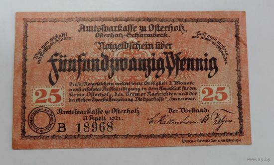 25 пфеннигов 1920г. (Нотгельд) Германия.