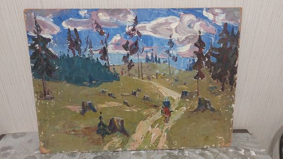 Довгялло Олег Михайлович 1940-2000г.Член С/Х БССР к/м "Проселочная дорога" 1979г (50-70см)