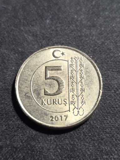 Турция 5 курушей 2017