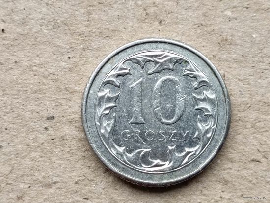 Польша 10 грошей, 2011г. (U-обм)