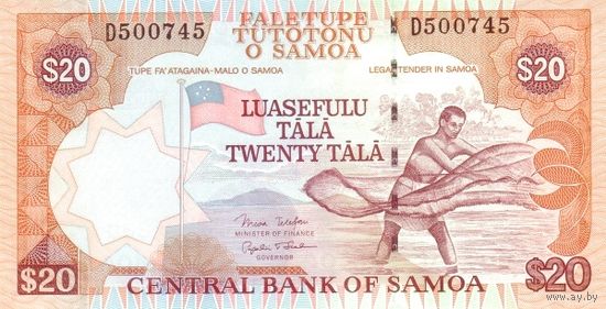 Самоа 20 долларов образца 2005 года UNC p35b