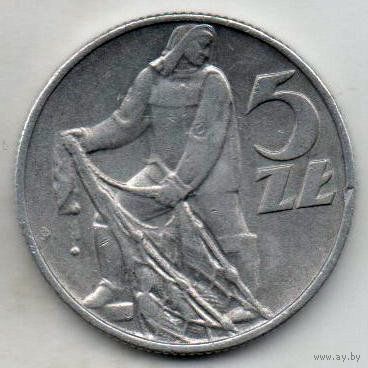 НАРОДНАЯ РЕСПУБЛИКА ПОЛЬША. 5 ЗЛОТЫХ 1974. РЫБАК.