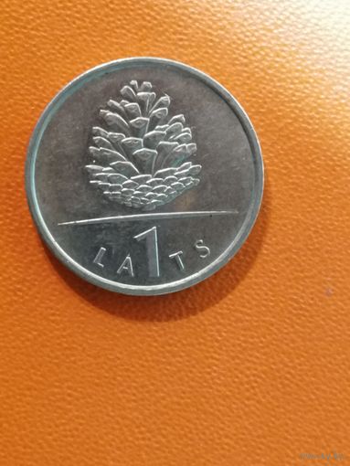 Латвия, 1 лат, 2006 год, ШИШКА, KM# 74