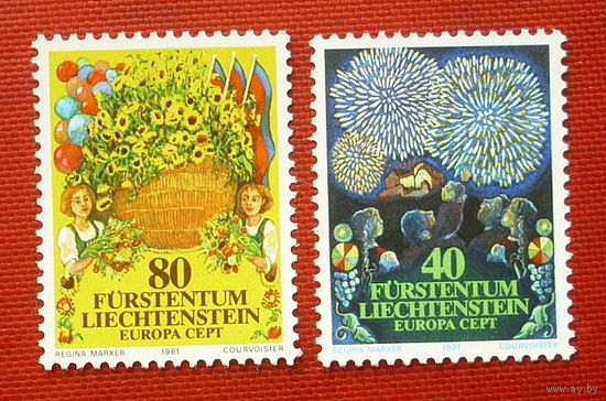 Лихтенштейн. Europa ( CEPT ). ( 2 марки ) 1981 года. 4-12.