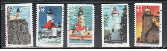 США-1995 (Мих.2576-2580) , гаш. , Маяки(полная серия)(1)
