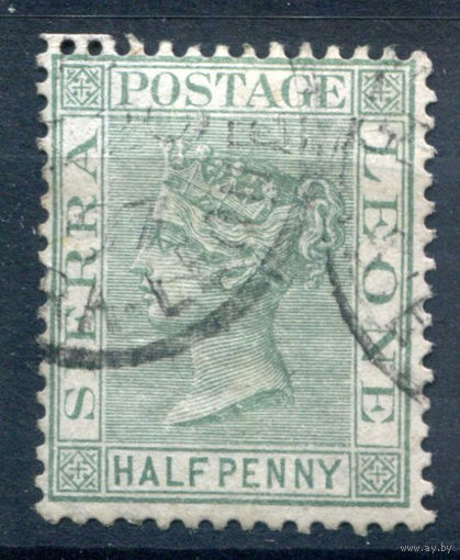 Британские колонии - Сьерра-Леоне - 1883/93г. - королева Виктория, 1/2 P - 1 марка - гашёная [Mi 12]. #4-B5-126-A-1