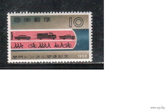 Япония-1958(Мих.677) , **   , Автомобили, Велосипеды(одиночка)