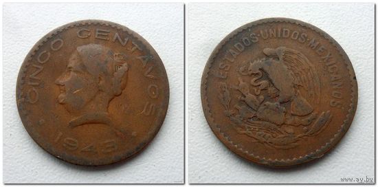 5 сентаво Мексика 1943 года - из коллекции
