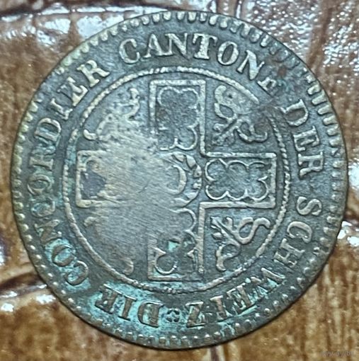 Монета 2 1/2 Раппен 1827 год. Кантоны Швейцарии ФРЕЙБУРГ